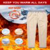 MAGCOMSEN Sherpa Lined Sweatpants Joggers for Men Winter Heavyweight Fleece Lined Warm Cotton Pants for Lounge Active Outdoor Light Grey 32 view 3