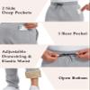 MAGCOMSEN Sherpa Lined Sweatpants Joggers for Men Winter Heavyweight Fleece Lined Warm Cotton Pants for Lounge Active Outdoor Light Grey 32 view 4