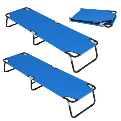Giantex 2-Pack Folding Camping Cot for Adults, Portable Sleeping Cot Bed with 600D Oxford Fabric, Heavy Duty Frame, 350Lbs Capacity, 1-Step Use, Outdoor Lounge Chair for Sleepover Hiking, Home Office