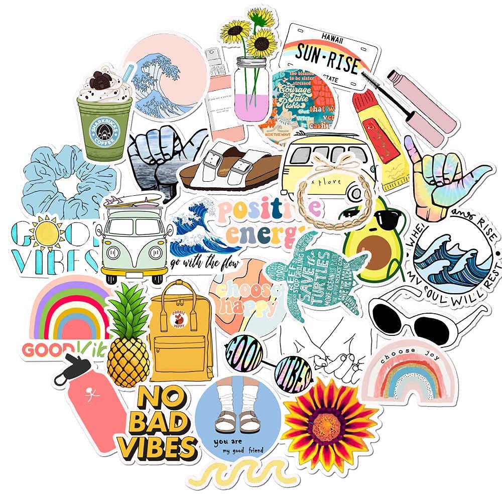 FoxYaye Trendy Girl Stickers - VSCO Fashion Waterproof Durable Reusable Vinyl Decals, 10, 20, 35, Water Bottle Bike Bumper Luggage Skateboard Graffiti, Best Gift for Kids or Children (10)
