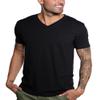 INTO THE AM V Neck T Shirts Men Fitted Casual Essential Plain Undershirt Sleep Vneck Tshirt for Guys (Black, XX-Large) view 1
