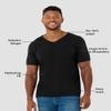INTO THE AM V Neck T Shirts Men Fitted Casual Essential Plain Undershirt Sleep Vneck Tshirt for Guys (Black, XX-Large) view 3