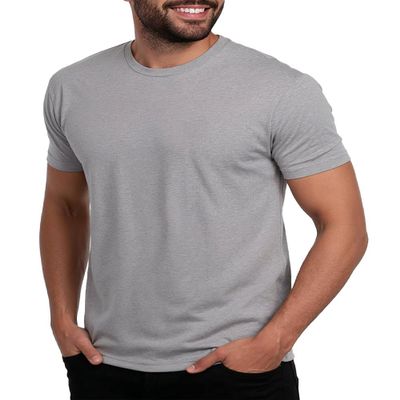 INTO THE AM Men's Plain Basic Tees - Fitted Essential Crewneck Blank T-Shirts Casual Gym Classic Short Sleeve True Fit Fashion Undershirts Tshirts for Guys (Grey, Small)