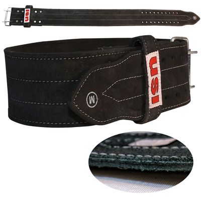 USI UNIVERSAL THE UNBEATABLE Power Lifting Belt, 790PL (Light 6mm Thick Leather, Black, Medium) Weight Lifting Belt For Men & Women Weightlifting Competition Workout Training Weight Support Belt