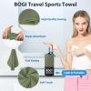 BOGI Microfiber Travel Sports Towel-Quick Dry Travel Towel,Soft Lightweight Absorbent Compact Sports Towel for Camping Gym Beach Bath Yoga Swimming Backpacking (M:40''x20''-AGreen) view 4