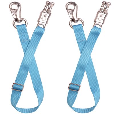 Adjustable Trailer Tie 2 Pack-Horse Trailer Nylon Strap TieAdjusted from 25 to 37 (Hurricane Blue)