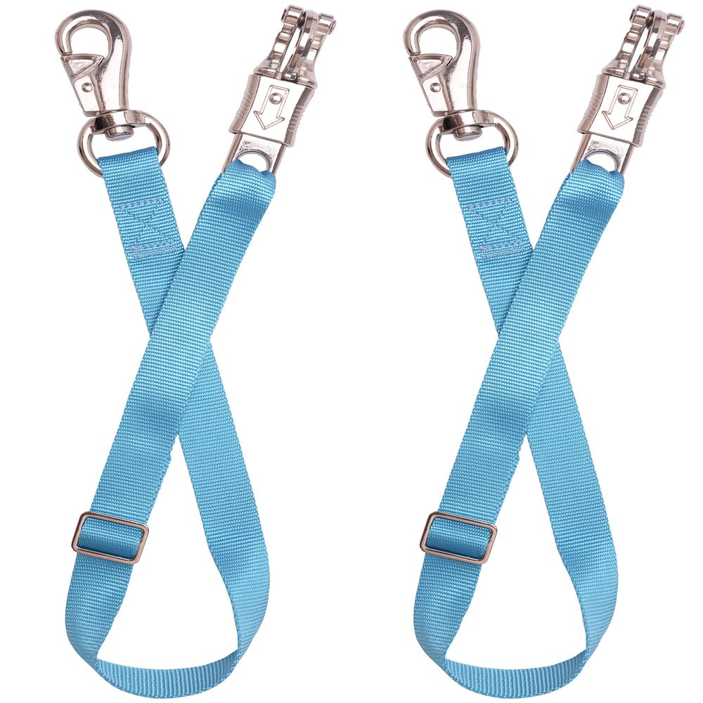 Adjustable Trailer Tie 2 Pack-Horse Trailer Nylon Strap TieAdjusted from 25 to 37 (Hurricane Blue)
