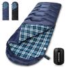 Bessport Flannel Lined Sleeping Bag Winter | 18 Extreme 3-4 Season Warm & Cool Weather Adult Sleeping Bags Large | Lightweight, Waterproof for Camping, Backpacking, Hiking view 1