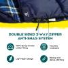 Bessport Flannel Lined Sleeping Bag Winter | 18 Extreme 3-4 Season Warm & Cool Weather Adult Sleeping Bags Large | Lightweight, Waterproof for Camping, Backpacking, Hiking view 4