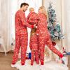 PopReal Christmas Pajamas for Family, Family Christmas Pajamas PJs Matching Sets Top Sleepwear Jammies Santa Claus Snowflake Print 3T Red view 3