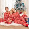 PopReal Christmas Pajamas for Family, Family Christmas Pajamas PJs Matching Sets Top Sleepwear Jammies Santa Claus Snowflake Print 3T Red view 4