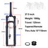 BOLANY 27.5/29 inch Boost Thru Bike Fork Suspension 32 RL 15 * 100/110mm Axle 1-1/8" Tapered MTB Rebound Adjust Air Spring Remote Lockout Shocks (110 * 15 Tapered-Remote, 27.5 inch) view 2
