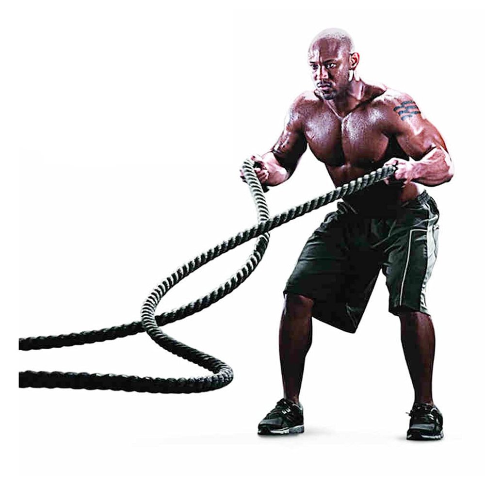 Battle Rope Hua Sports Battle Rope 9m/12m/15m, Strength Training Rope, Multifunctional Skipping Rope Fighting Rope, Used for Outdoor Aerobic Exercise in Home Gym (Size : 15m)