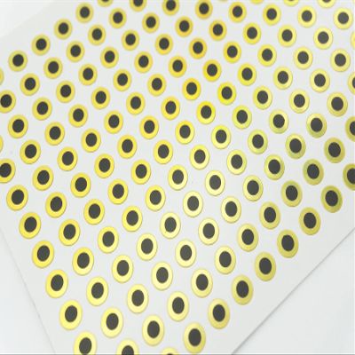 2MM-20MM Fishing Lure Eye Gold Colour 2D Flat Eye Fishing Eyes 2D Holographic Lure Eyes Making Fly Tying Fake Fish Eyes DIY Lifelike Realistic Artificial Holographic Fake Eyes (9MM-184PCS)