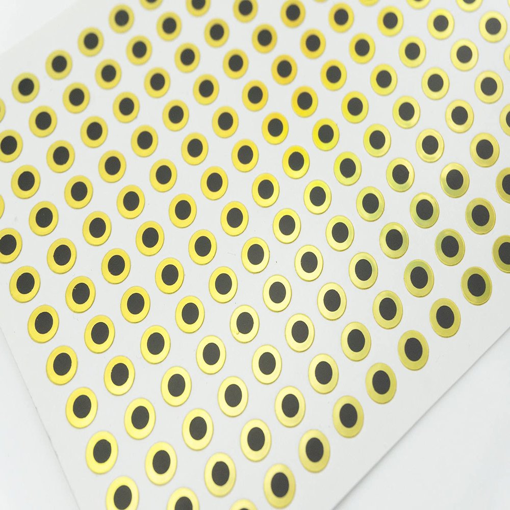 2MM-20MM Fishing Lure Eye Gold Colour 2D Flat Eye Fishing Eyes 2D Holographic Lure Eyes Making Fly Tying Fake Fish Eyes DIY Lifelike Realistic Artificial Holographic Fake Eyes (9MM-184PCS)