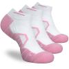 Hylaea No Show Breathable Running Socks with Cushion for Sports Athletic Walking Golf Low Cut Compression White Red Large view 1