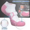 Hylaea No Show Breathable Running Socks with Cushion for Sports Athletic Walking Golf Low Cut Compression White Red Large view 2