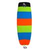 Tidal Wake TAG-IT 58" Snub Nose Surf & Wake Board Sock - Soft Wakesurf/Wakeboard Bag with Built-in Name Tab, Customizable Wake Surfboard/Wakeboard Cover Protects Your Board -Orange Blue Green