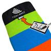 Tidal Wake TAG-IT 58" Snub Nose Surf & Wake Board Sock - Soft Wakesurf/Wakeboard Bag with Built-in Name Tab, Customizable Wake Surfboard/Wakeboard Cover Protects Your Board -Orange Blue Green view 2