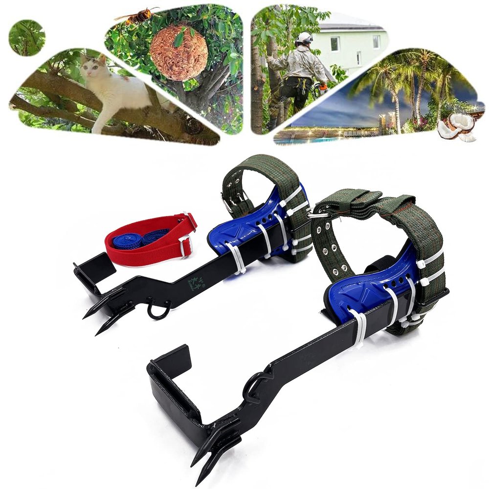 HongK- Upgraded Tree Climbing Spike Set Safety Adjustable Belt Lanyard Rope Rescue Belt 2 Gears [P/N: ET-OUTDOOR002-A-RAW]