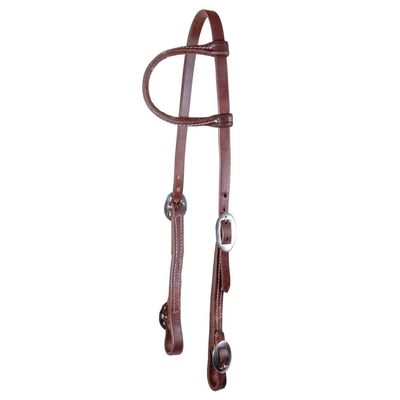 Billy Royal Oiled Hermann Oak One Ear Quick Change Buckle End Headstall | 5/8" Wide Leather | Stainless Steel Hardware | Horse Headstall for Work and Training | Size Large Horse