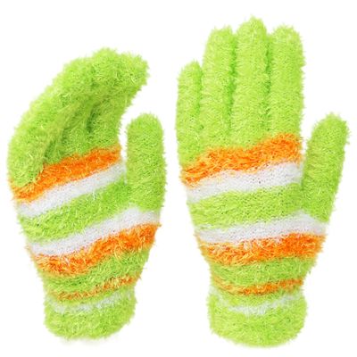 Boutique4Divas Womens Teens Winter Fuzzy Fun Colorful Stretchy Gloves (Green), One Size