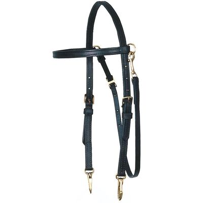 Billy Royal Arabian Training Bridle for Horses | 5/8" Harness Leather | Quick Bit Change Snaps | Solid Brass Hardware | Double-Stitched Browband | Adjustable Fit | Color Black