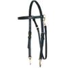 Billy Royal Arabian Training Bridle for Horses | 5/8" Harness Leather | Quick Bit Change Snaps | Solid Brass Hardware | Double-Stitched Browband | Adjustable Fit | Color Black view 1