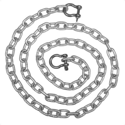 Five Oceans Galvanized Anchor Chain, 1/4" x 10' with 2 Shackles Link End, HT G4 High Test - FO4489-G10