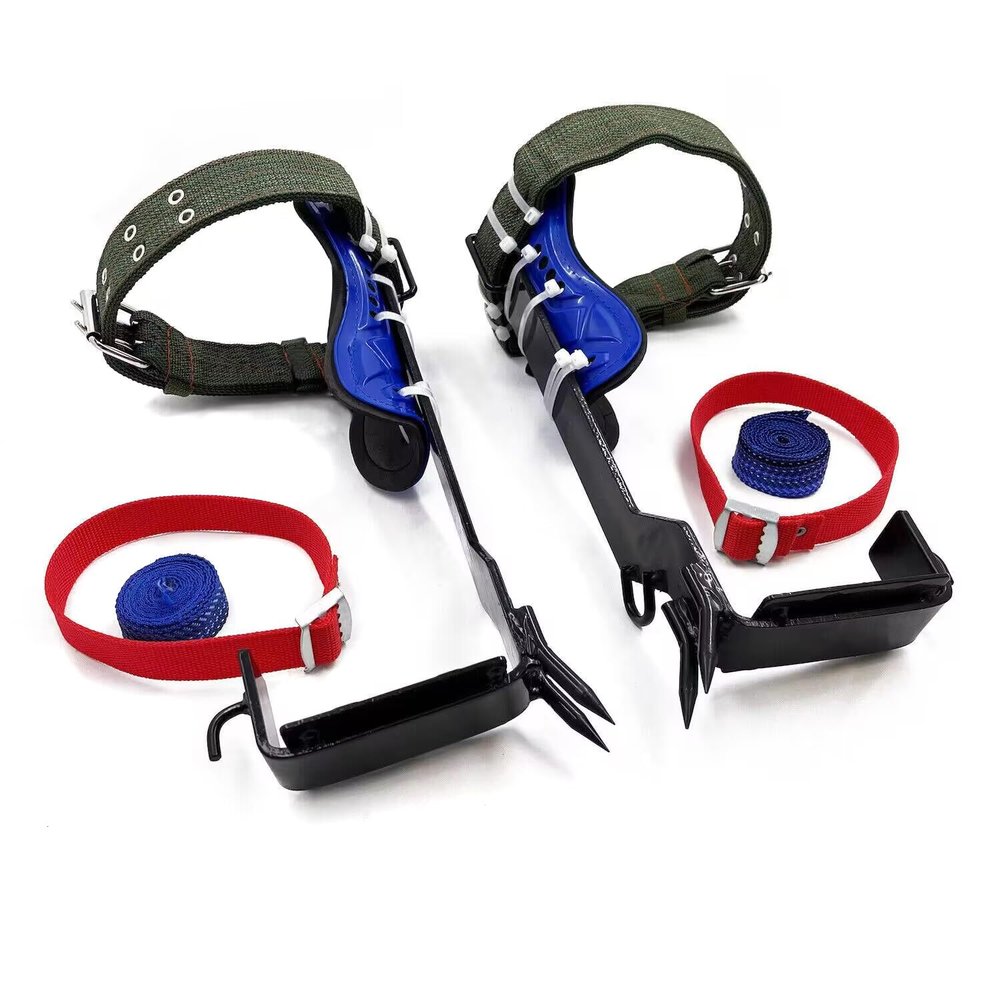 HTTMT- Upgraded Tree/Pole Climber Climbing Spike Kit, Safety Adjustable Belt Lanyard Rope Rescue Belt With 2 Sturdy Gears,Life Adventure,Picking Fruit,Hunting Observation [P/N: ET-OUTDOOR002-A-RAW]