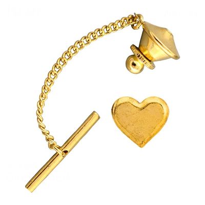 Creative Pewter Designs Gold Plated Heart Tie Tack AG108TT
