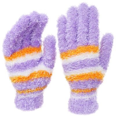 Boutique4Divas Womens Teens Winter Fuzzy Fun Colorful Stretchy Gloves (Purple) One Size