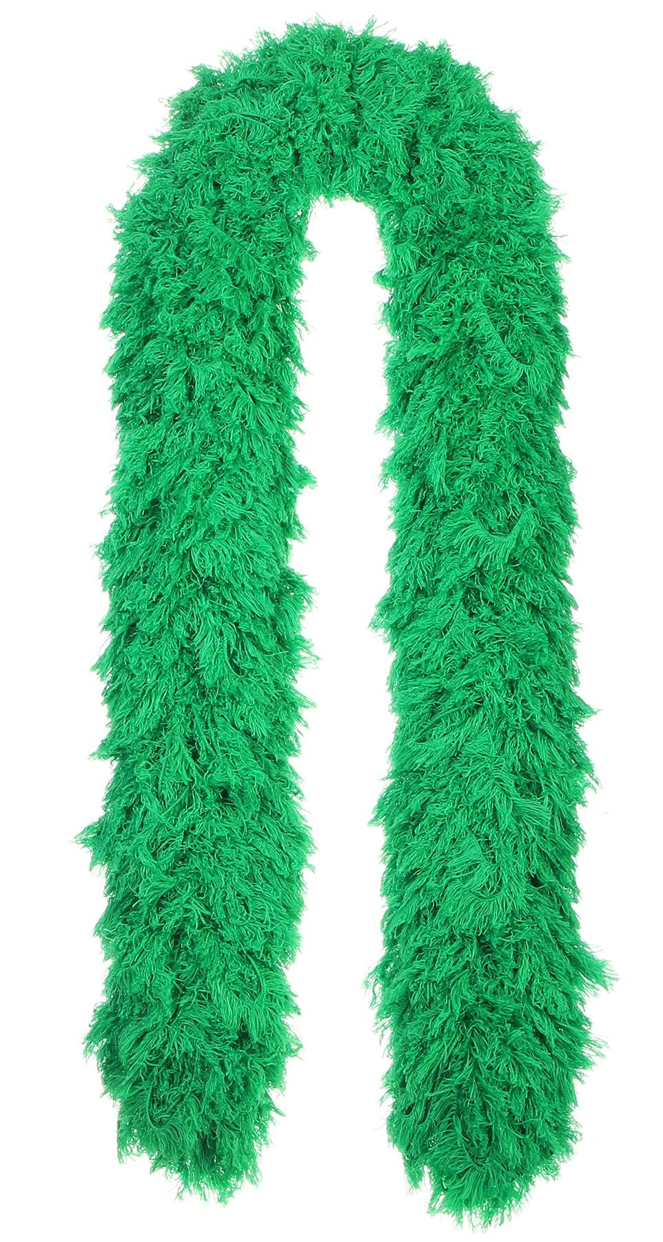 Featherless Super-Sized Faux Feather Boa (Made of Yarn) - U.S. Patent # D814,740. Cut to Length. Made in America (XL, Green)