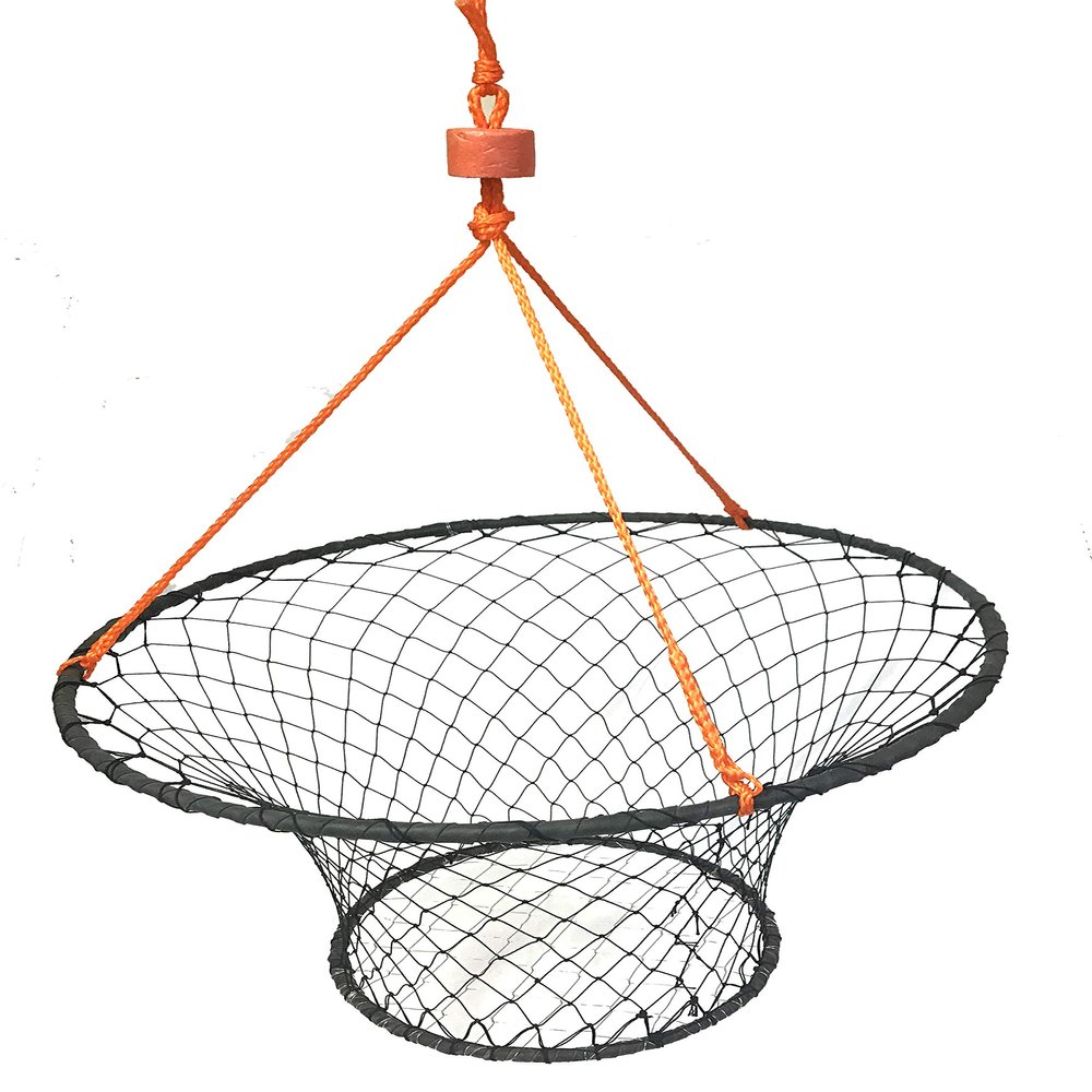 KUFA Sports Crab Trap Crab net Crab Pot (Rubber Wrapped Crab Ring Trap (30"x18"D))