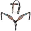 CHALLENGER Horse Western Dreamcatcher Sunflower Tooled Headstall Bridle & Breast Collar Set 78FK14B view 1
