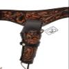 38/357 Caliber Western Leather Gun Holster & Belt - Cowboy Style Single Drop Rig Standard Barrel - Authentic Handmade Hand Tooled (Brown, 54) view 1