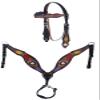 CHALLENGER Horse Western Tooled Leather Rose Headstall Bridle Breast Collar Tack 78FK11B view 1