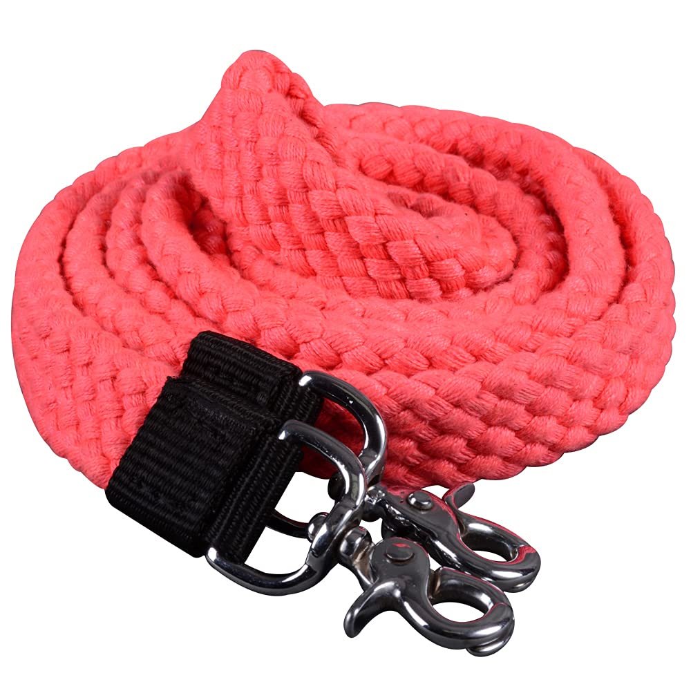 HILASON Braided Flat Cotton Roping Rein Trigger 1" X 7Ft Pink | Horse Racing Barrel Gifts