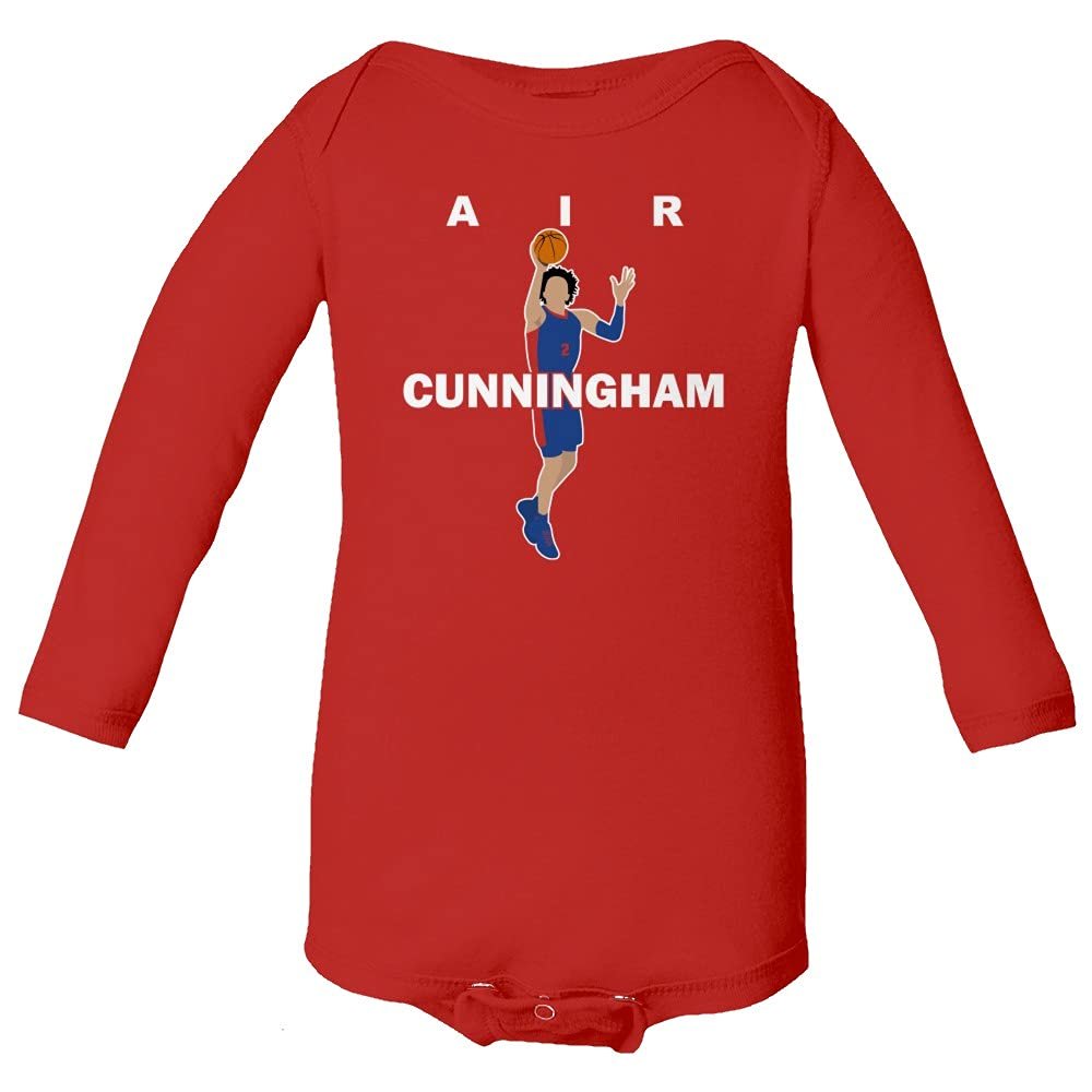 Air Cade Basketball Ball Player Cunningham Draft 2021 Detroit Little Infant Baby Long Sleeve Bodysuit (Red, 12M)