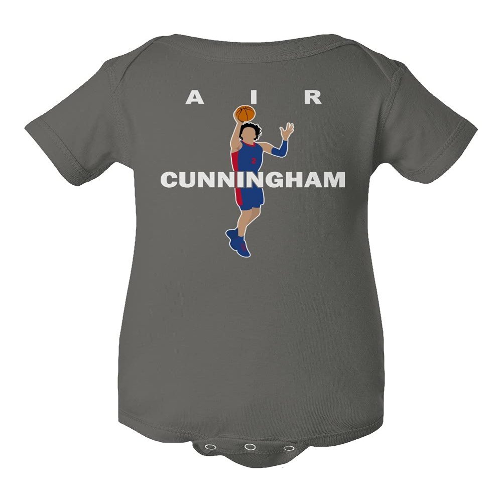 Air Cade Basketball Ball Player Cunningham Draft 2021 Detroit Little Infant Baby Short Sleeve Bodysuit (Gray, 6M)