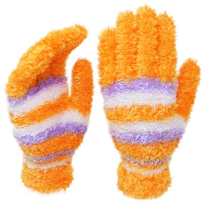 Boutique4Divas Womens Teens Winter Fuzzy Fun Colorful Stretchy Gloves (Orange), One Size