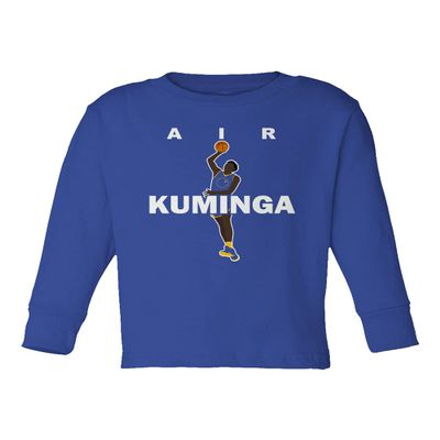 Air Kuminga Basketball Player Congolese State Little Kids Girls Boys Long Sleeve Toddler T-Shirt (Royal, 5T)