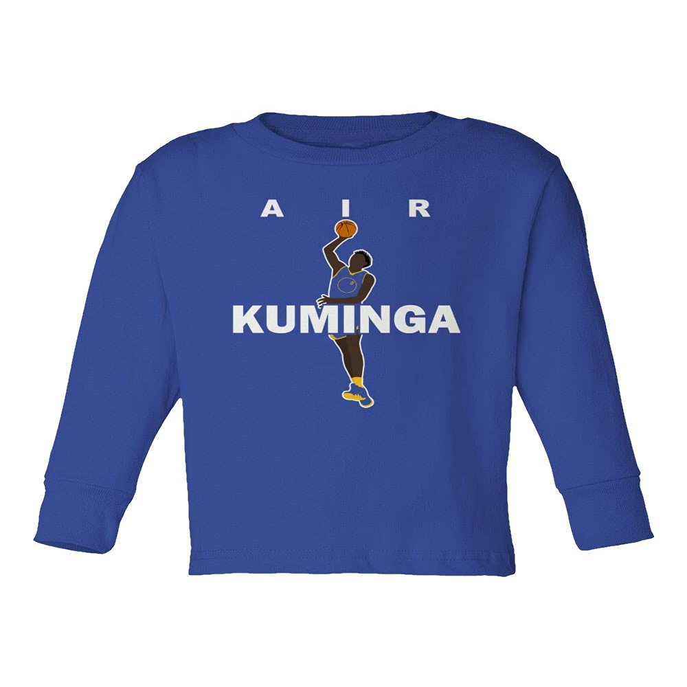 Air Kuminga Basketball Player Congolese State Little Kids Girls Boys Long Sleeve Toddler T-Shirt (Royal, 5T)
