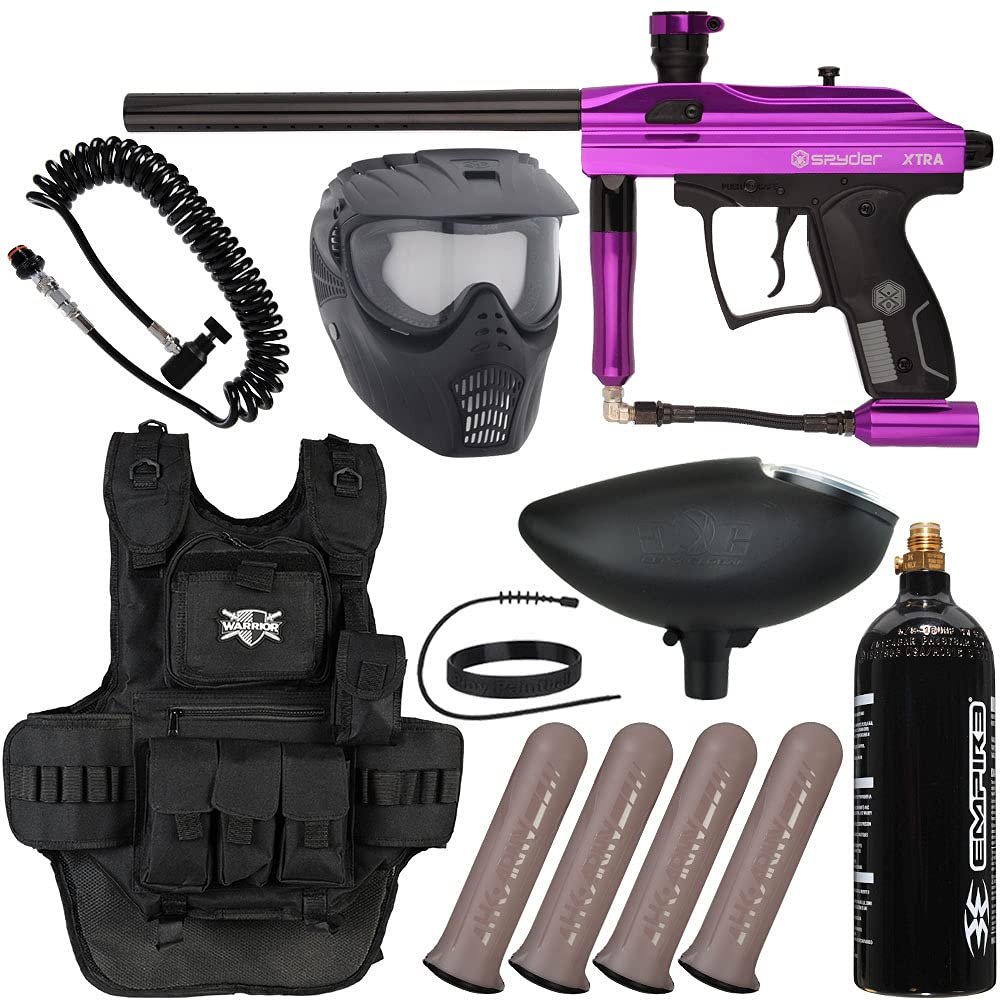 Action Village Kingman Spyder Xtra Heavy Gunner Paintball Gun Package Kit (Gloss Purple)
