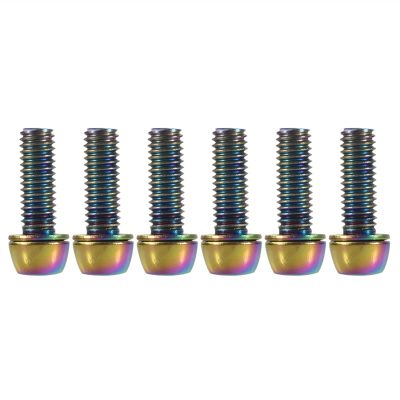 Bicycle Accessories 6pcs Mountain Bicycle Handlebar Stem Screw Stem Riser Bolts Stainless Steel Road for Outdoor Cycle Bike Parts (Color : Multicolor M6)