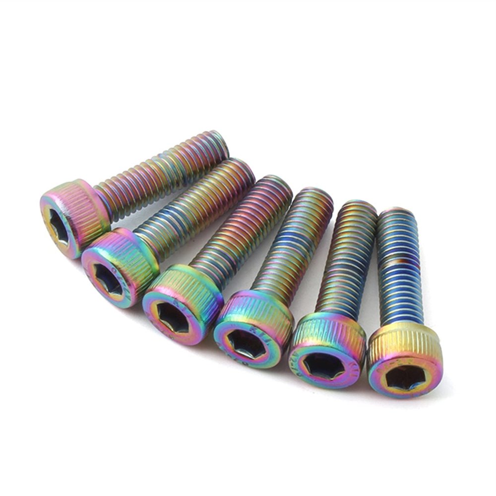 Bicycle Accessories 6pcs Bicycle Handlebar Stem Screw Road Bike Fixed Gear Riser Bolts Portable Waterproof Cycling Bike Parts (Color : 6pcs)