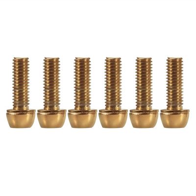 Bicycle Accessories 6pcs Mountain Bicycle Handlebar Stem Screw Stem Riser Bolts Stainless Steel Road for Outdoor Cycle Bike Parts (Color : Gold M6)