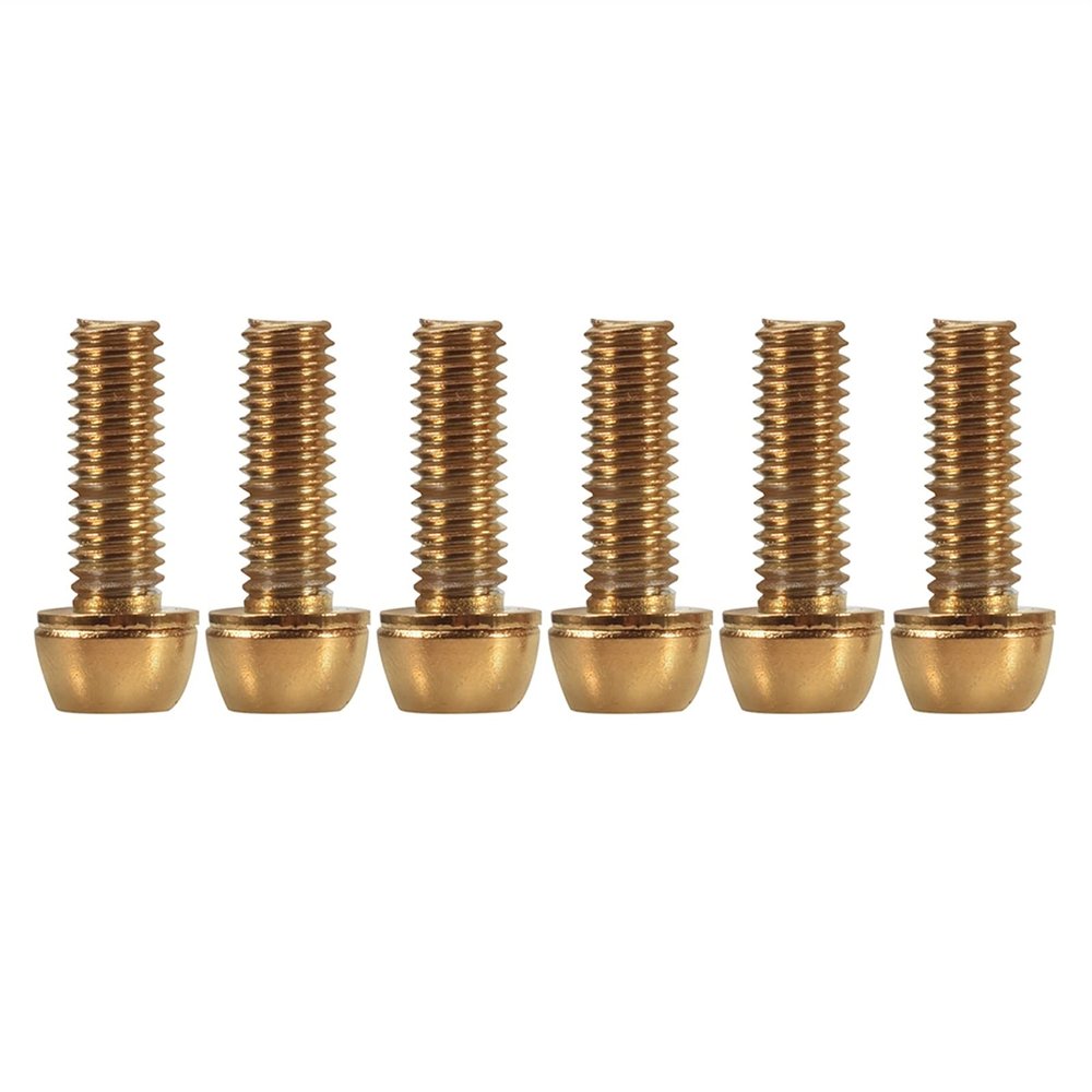 Bicycle Accessories 6pcs Mountain Bicycle Handlebar Stem Screw Stem Riser Bolts Stainless Steel Road for Outdoor Cycle Bike Parts (Color : Gold M6)