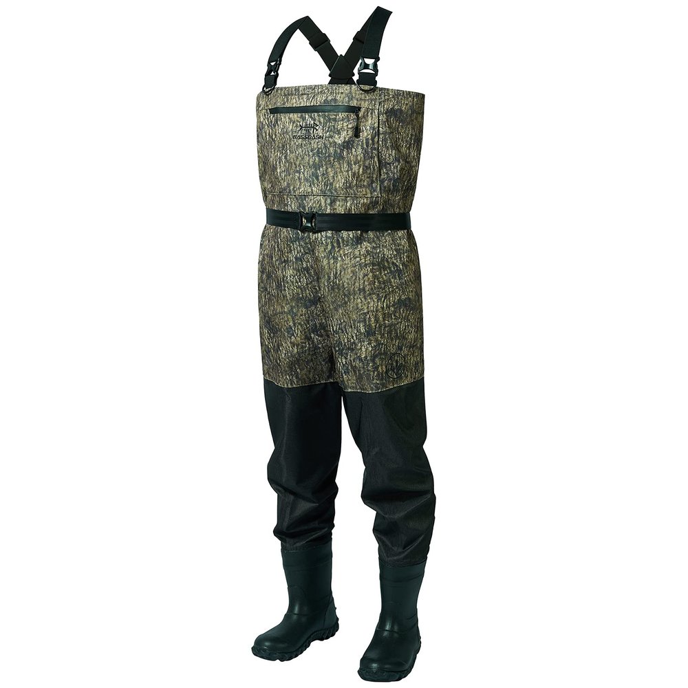 BASSDASH IMMERSE Breathable Ripstop Stocking Boot Foot Fishing Hunting Waders Lightweight Grey Camo Chest Wader for Men Women