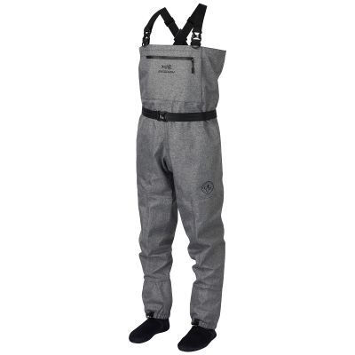 BASSDASH IMMERSE Breathable Ripstop Stocking Boot Foot Fishing Hunting Waders Lightweight Grey Camo Chest Wader for Men Women